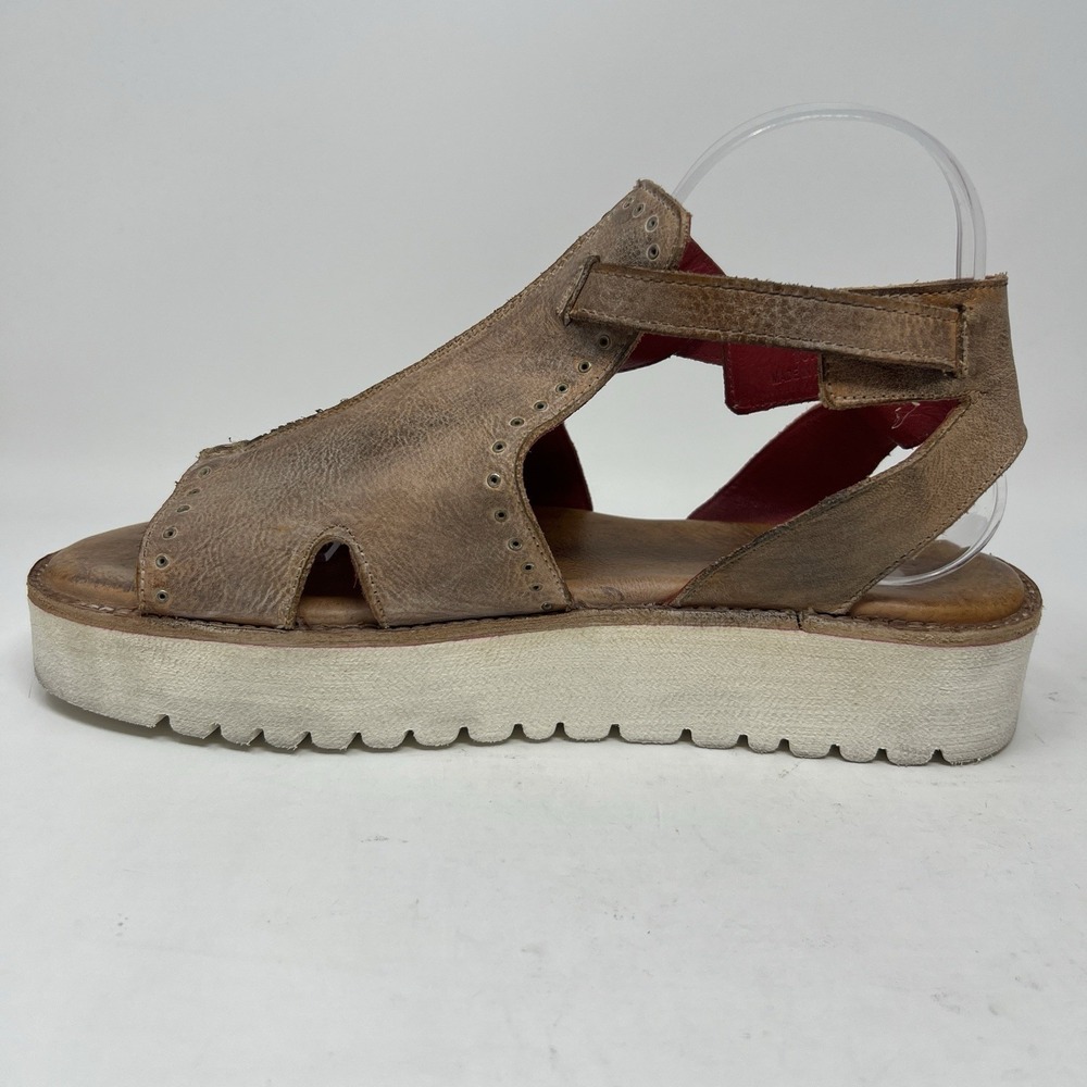 Bed Stu Clancy Buckle Platform Sandals Women's Size 10 Brown Leather Boho Rustic - Picture 8 of 11